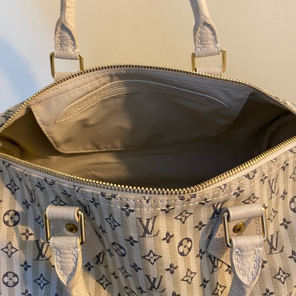 Louis Vuitton Croisette Speedy 30 Bleu Mini Lin Satchel - Picture 13 of 14